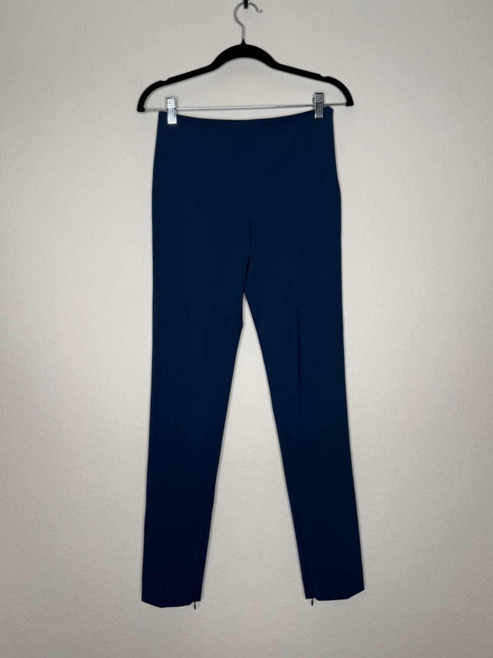 La Perla Virgin Wool Blend Dress Pants Blue Stretch Ankle Zippers Size 4